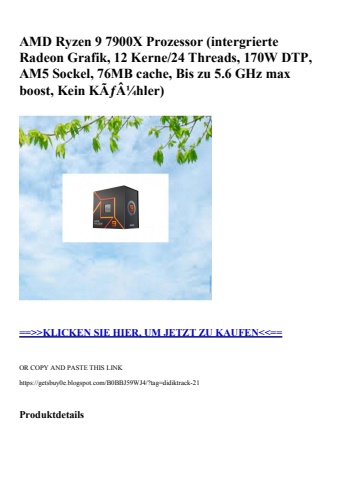8304 amd ryzen 9 7900x prozessor  intergrierte radeon grafik  12 kerne 24 threads  170w dtp  am5 sockel