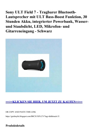 7363 sony ult field 7 - tragbarer bluetooth-lautsprecher mit ult bass-boost funktion  30 stunden akku  i