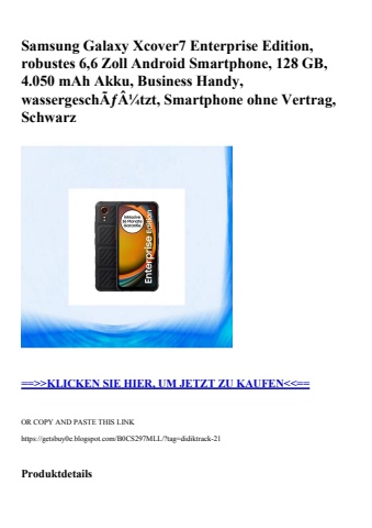 8458 samsung galaxy xcover7 enterprise edition  robustes 6 6 zoll android smartphone  128 gb  4