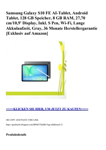 1792 samsung galaxy s10 fe ai-tablet  android tablet  128 gb speicher  8 gb ram  27 70 cm 10 9' display