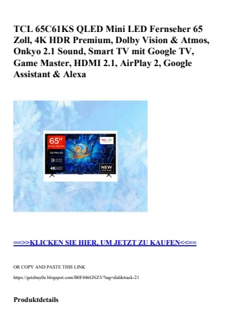 6687 tcl 65c61ks qled mini led fernseher 65 zoll  4k hdr premium  dolby vision   atmos  onkyo 2