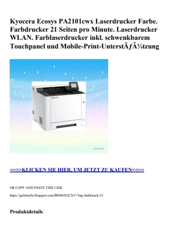 1676 kyocera ecosys pa2101cwx laserdrucker farbe