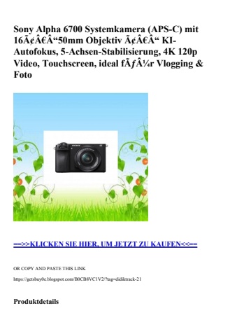 9867 sony alpha 6700 systemkamera  aps-c  mit 16ã¢â€â“50mm objektiv ã¢â€â“ ki-autofokus  5-achsen-stabil