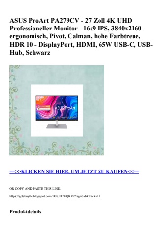 9015 asus proart pa279cv - 27 zoll 4k uhd professioneller monitor - 16 9 ips  3840x2160 - ergonomisch  p