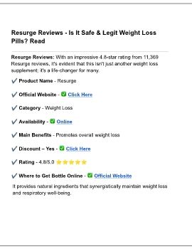 Resurge Review - Is It Safe & Legit Weight Loss Pills? Read