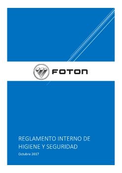 Reglamento Interno de HIgiene y Seguridad FOTON