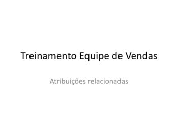 Treinamento Equipe de Vendas