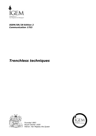 IGEM/SR/28 Edition 2 - Trenchless techniques