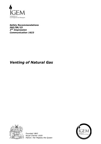 IGE/SR/23 Edition 2 - Venting of Natural Gas