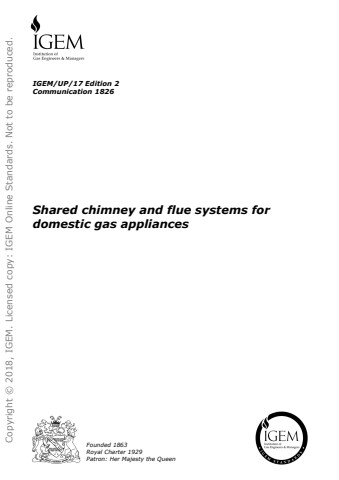 IGEM/UP/17 Edition 2 - Shared chimney and flue systems for domestic gas appliances