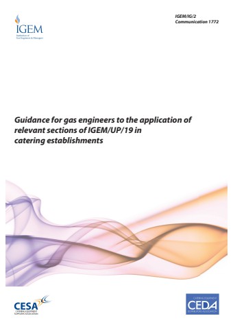 IGEM/IG/2 - Guidance for gas engineers to the application of relevant sections of IGEM/UP/19 in catering establishments