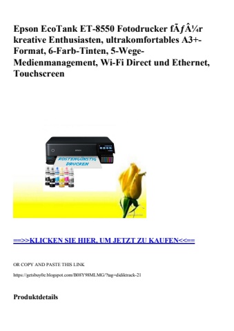 3656 epson ecotank et-8550 fotodrucker fãƒâ¼r kreative enthusiasten  ultrakomfortables a3 -format  6-far