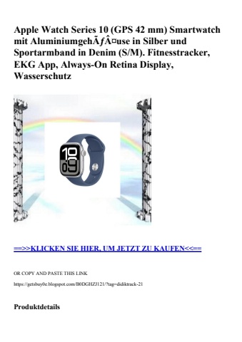 7709 apple watch series 10  gps 42 mm  smartwatch mit aluminiumgehãƒâ¤use in silber und sportarmband in