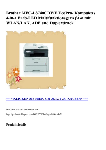 0527 brother mfc-l3740cdwe ecopro- kompaktes 4-in-1 farb-led multifunktionsgerãƒâ¤t mit wlan lan  adf un