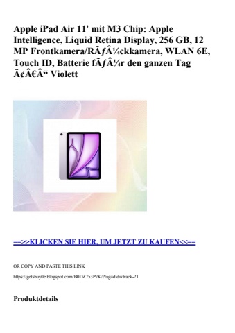 9529 apple ipad air 11' mit m3 chip  apple intelligence  liquid retina display  256 gb  12 mp frontkamer