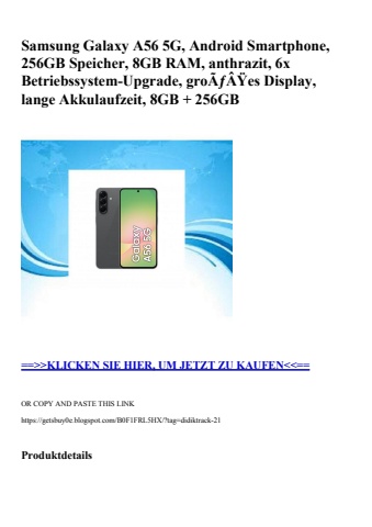 4091 samsung galaxy a56 5g  android smartphone  256gb speicher  8gb ram  anthrazit  6x betriebssystem-up