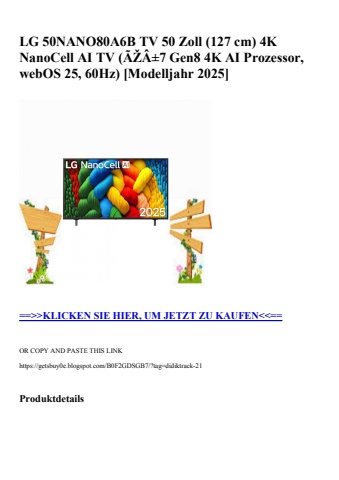 5782 lg 50nano80a6b tv 50 zoll  127 cm  4k nanocell ai tv  ãžâ±7 gen8 4k ai prozessor  webos 25  60hz