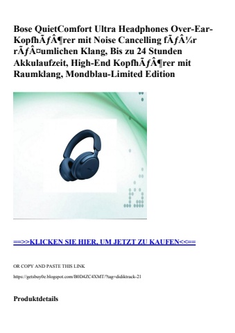 6553 bose quietcomfort ultra headphones over-ear-kopfhãƒâ¶rer mit noise cancelling fãƒâ¼r rãƒâ¤umlichen
