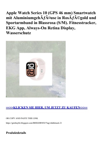 7614 apple watch series 10  gps 46 mm  smartwatch mit aluminiumgehãƒâ¤use in rosãƒâ©gold und sportarmban