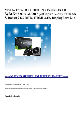 5557 msi geforce rtx 5090 32g ventus 3x oc ã¢â€â” 32gb gddr7  28gbps 512-bit   pcie 5x 8  boost  2437 mh