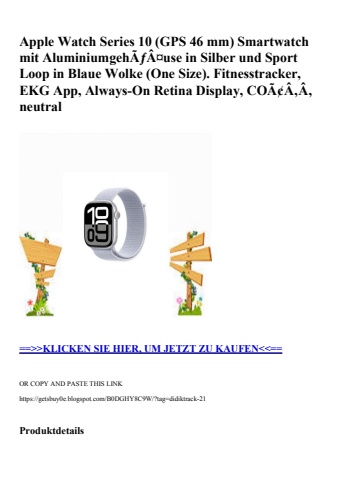 8600 apple watch series 10  gps 46 mm  smartwatch mit aluminiumgehãƒâ¤use in silber und sport loop in bl