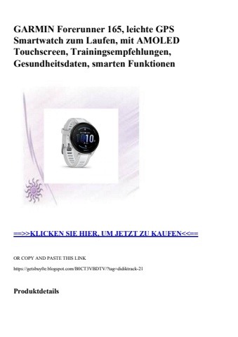 5754 garmin forerunner 165  leichte gps smartwatch zum laufen  mit amoled touchscreen  trainingsempfehlu