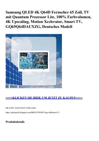 1511 samsung qled 4k q64d fernseher 65 zoll  tv mit quantum prozessor lite  100  farbvolumen  4k upscali