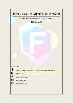 PRICE LIST FULL COLOUR MUSIC ORGANIZER