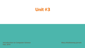 Demo - Unit #3 For Loops