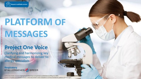 Stallergenes Greer - MSL One Voice - Platform of Messages - Respiratory