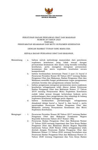 PerBPOM 24 Tahun 2023