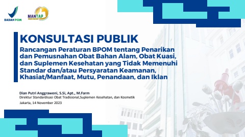 Konblik Rancangan PerBPOM tentang Penarikan dan pemusnahan produk
