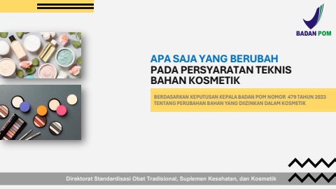 Perubahan Bahan yang diizinkan Dalam Kosmetik