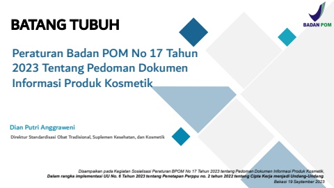 Materi Sosialisasi PerBPOM No. 17 tahun 2023