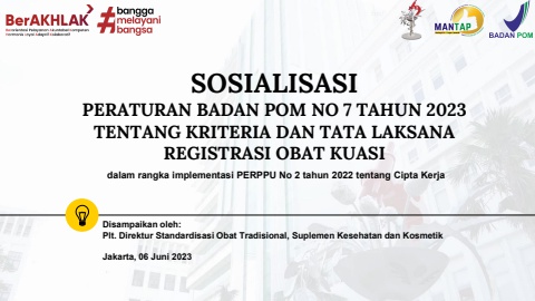 Materi Sosialisasi PerBPOM No. 7 Tahun 2023