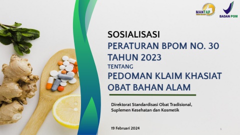 Materi Sosialisasi PerBPOM No. 30 tahun 2023