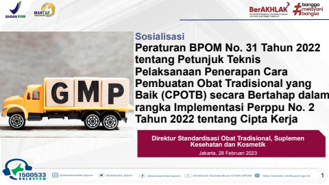 Materi Sosialisasi PerBPOM No. 31 tahun 2022