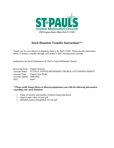 Stock Donation Instructions 2026