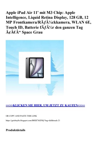 7247 apple ipad air 11' mit m3 chip  apple intelligence  liquid retina display  128 gb  12 mp frontkamer