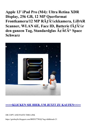 4060 apple 13' ipad pro  m4   ultra retina xdr display  256 gb  12 mp querformat frontkamera 12 mp rãƒâ¼
