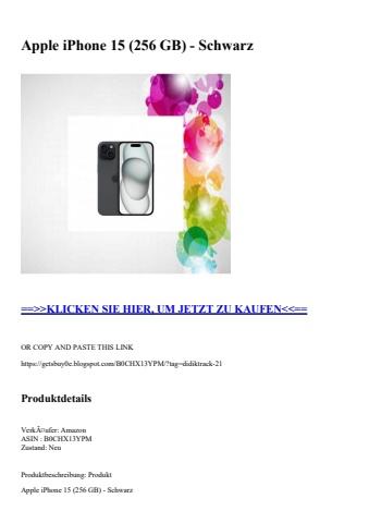 2150 apple iphone 15  256 gb  - schwarz