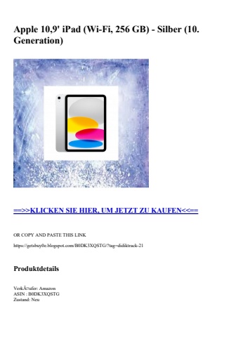 0374 apple 10 9' ipad  wi-fi  256 gb  - silber  10