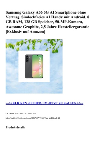 5792 samsung galaxy a56 5g ai smartphone ohne vertrag  simlockfreies ai handy mit android  8 gb ram  128