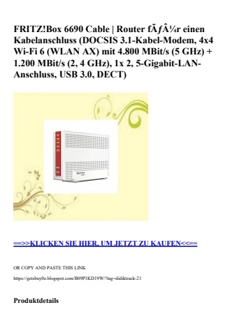 1750 fritz box 6690 cable   router fãƒâ¼r einen kabelanschluss  docsis 3