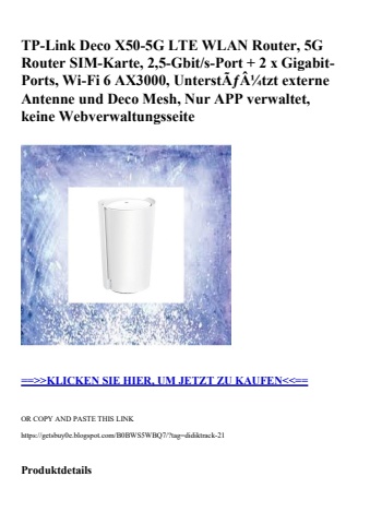9434 tp-link deco x50-5g lte wlan router  5g router sim-karte  2 5-gbit s-port   2 x gigabit-ports  wi-f
