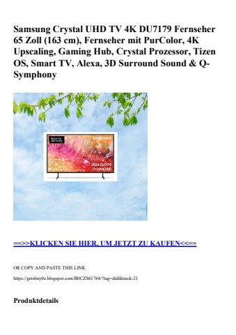 9581 samsung crystal uhd tv 4k du7179 fernseher 65 zoll  163 cm   fernseher mit purcolor  4k upscaling