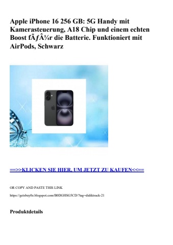 5894 apple iphone 16 256 gb  5g handy mit kamerasteuerung  a18 chip und einem echten boost fãƒâ¼r die ba