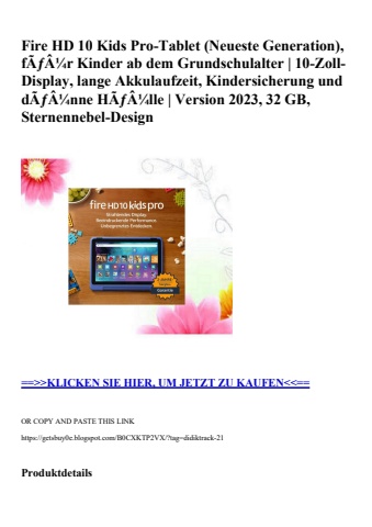 2335 fire hd 10 kids pro-tablet  neueste generation   fãƒâ¼r kinder ab dem grundschulalter   10-zoll-dis