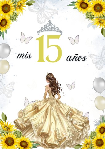 invitación virtual 15 años mariposas