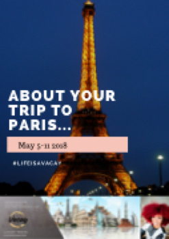 About your trip to paris